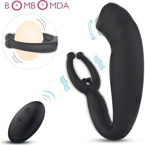 Vibrating Prostate Massager Men Anal Plug Remote Control Anal Vibrator Powerful Motors Patterns Butt Silicone Sex Toys for Adult