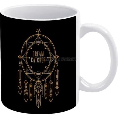 Dreamcatcher White Mug 11oz Ceramic Tea Cup Coffee Mug Friends Birthday Gift Dream Catcher Dramcacher Dreamcahcher Dream Catcher