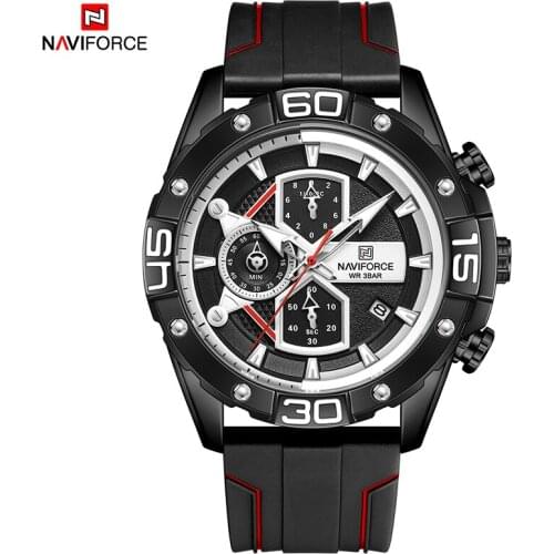 NAVIFORC Men Watch Brand Luxury Sport Quartz Casual Clock Silicone Strap Waterproof Wristwatch Date Display Relogio Masculino