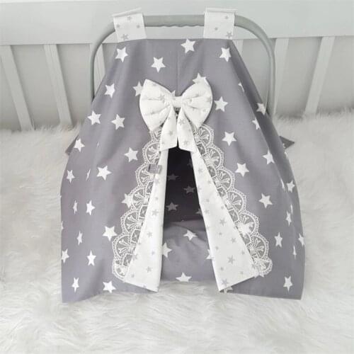 Modastra Gray White Ruched Stroller Cover + Inner Case GIFT