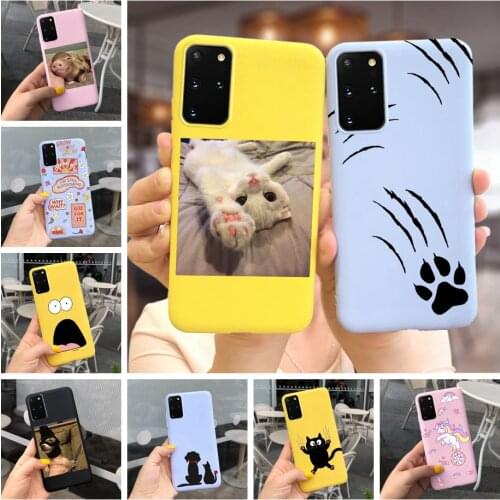 For Samsung Galaxy S20+ Case S20 Plus Soft Silicone Cute Couple Cat Cover For Samsung S 20 Plus S20+ Phone Cases S20 Plus Bumper
