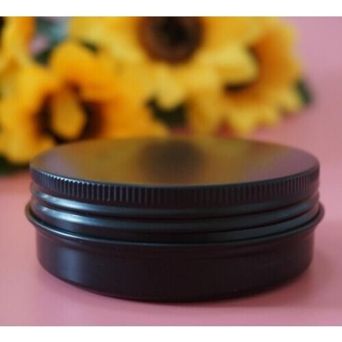 60g Black Cosmetic Empty Round Aluminum Box Metal Tin Cans Containers 60ml Portable Cream DIY Refillable Jar Tea Aluminum Pot