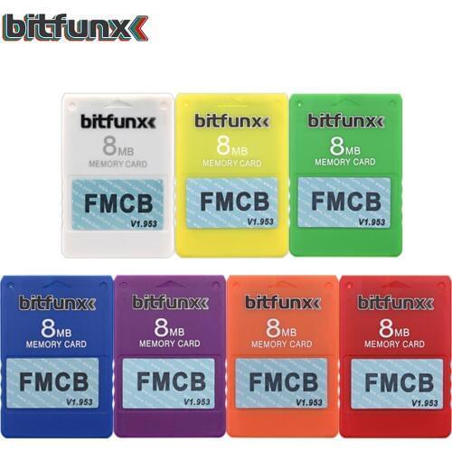 Bitfunx Colorful PS2 Game Card FMCB Free McBoot Card for Sony PS2 Playstation2 OPL Memory Card Save Games in 8MB