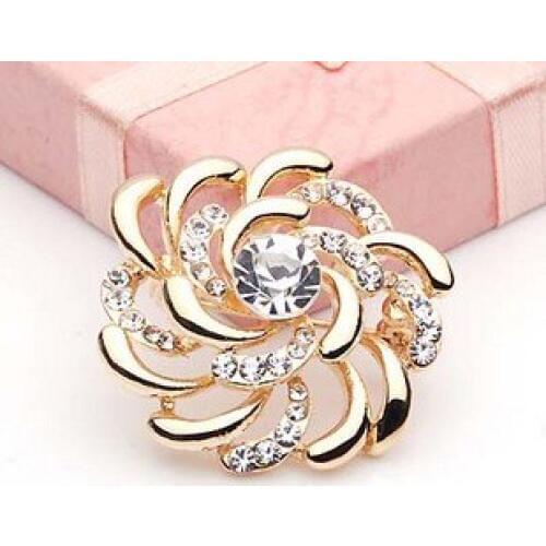 OneckOha Decorative Rhinestone Garment Accessories Birthday Gift Bridal Wedding Crystal Flower Brooch Pin