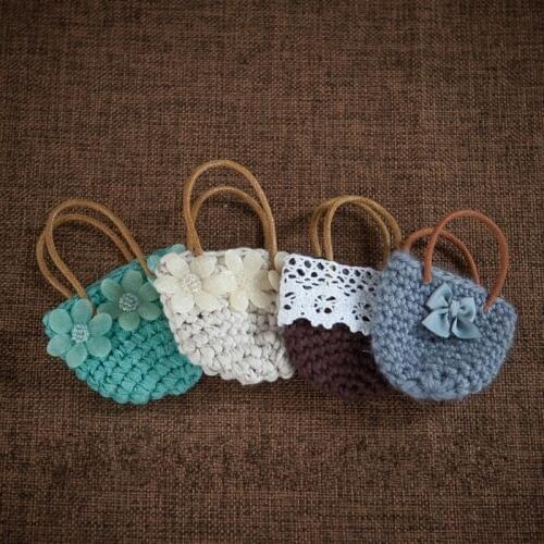 Baby bags newborn photography props hand-crochet mini bag photo props accessories accessories creative handbag