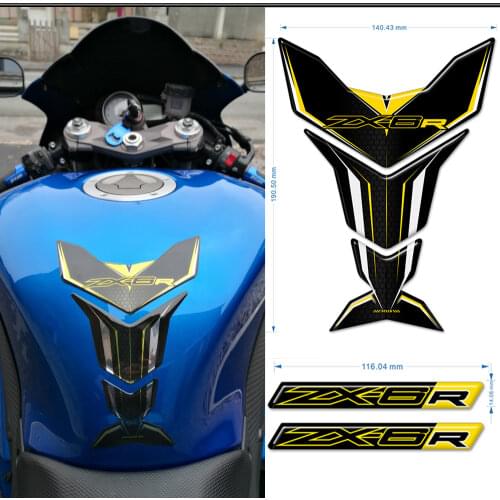 For Kawasaki Ninja ZX-6R ZX6R ZX 6R TankPads Protector Stickers Tank Pad Decal Emblem Badge Logo 2015 2016 2017 2018 2019 2020