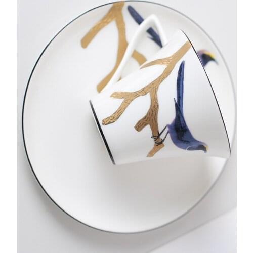 European Modern Cup Saucer Bone China Creativity Simply Drinkware Tea Cups Reuseable Coffee Bardak Drinking Accessories EK50BD