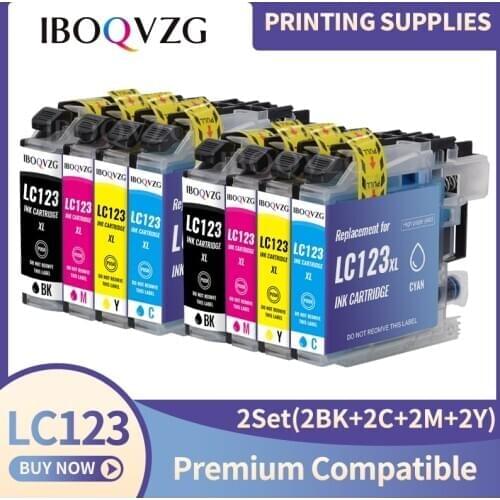 IBOQVZG LC123 LC121 Compatible Ink Cartridge For Brother DCP-J552DW J752DW J132W J152W J172W MFC-J470DW J650DW J870DW printer