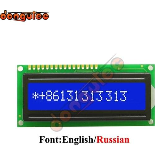 5V 1601 1601A LCD Screen SPLC780 Controller Parallel Interface Blue English/Russian