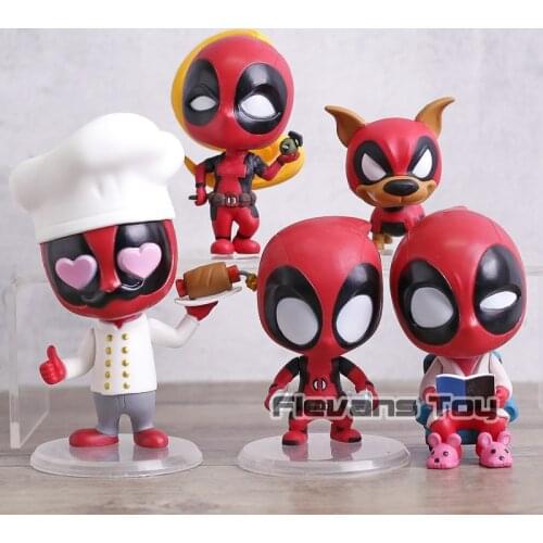 Hot Toys Cosbaby Chef Lounging Lady Deadpool Dogpool Kidpool Headpool Bobble Head Dolls PVC Action Figure Toys