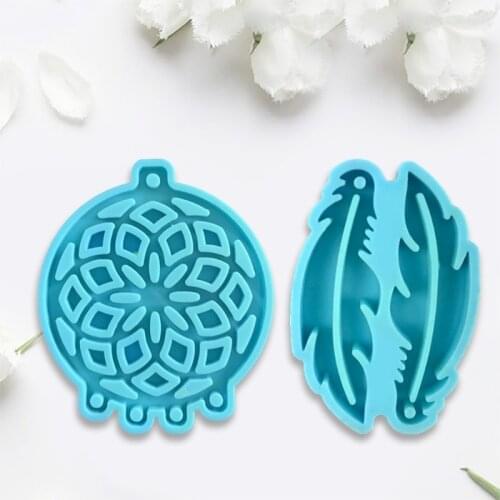 Dream Catcher Feathers Earrings Epoxy Resin Mold Jewelry Pendant Silicone Mould HX6D