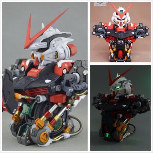 MK MotorKing model 1/35 MBF-P02 ASTRAY Red Frame Gundam Bust Head with led