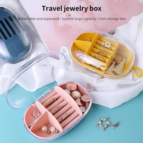 Multi Grids Travel Jewelry Container Small Portable Earrings Organizer Necklace Hand Jewelry Storage Box