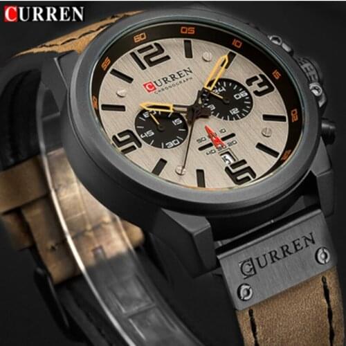 New 2019 Men Watch CURREN Top Brand Luxury Mens Quartz Wristwatches Male Leather Military Date Sport Watches Masculino Hot