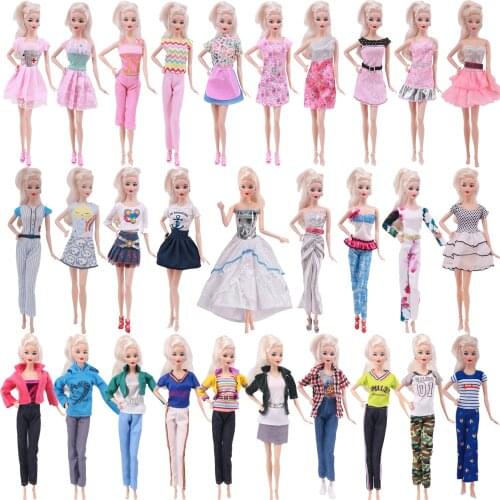 Doll Barbie Clothes Pink Slim Skirt Mermaid Dress Mini Outfit Trousers For 11.8Inch,Bjd Doll Clothes Blyth Girl Toy Flower Print