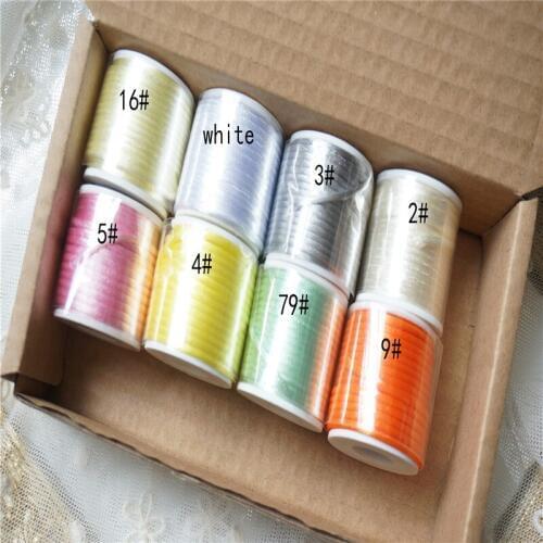 8colors one set 2mmX10m each color Strong Braided Macrame Silk Satin Nylon Cord Rope DIY Making Findings Beading Thread Wire 2mm