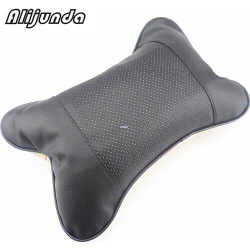 2pcs artificial leather neck headrest breathable car pillow for Mitsubishi ASX Outlander Lancer Evolution Pajero Eclipse Grandi