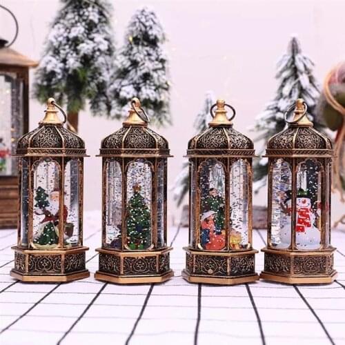 Christmas Decorations for Home Lantern Xmas Tree/snowman/santa Claus Led Night Light Christmas Home Decore Snowman wishing light