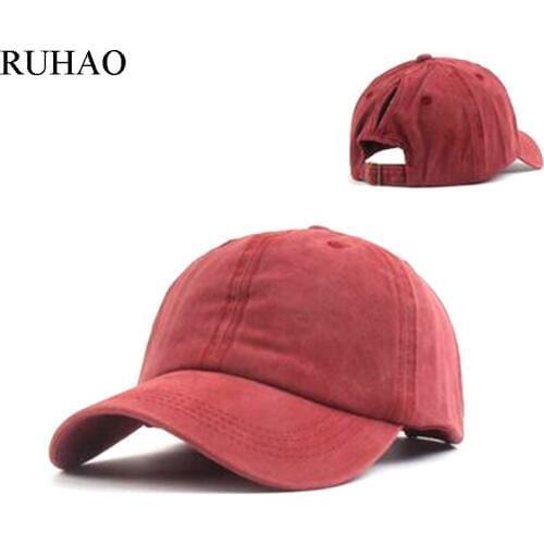 RUHAO Retro Solid Color womens Ponytail Baseball Cap Snapback High Quality Adjustable outdoor Visor Truck Driver hats bonnet