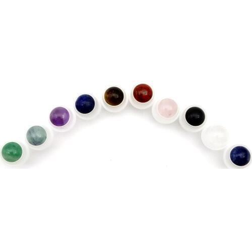 100pcs colorful Natural Gemstone Roller Ball Fit 5ml 10ml Perfume Essential Oil Roll On Thick Glass Bottles