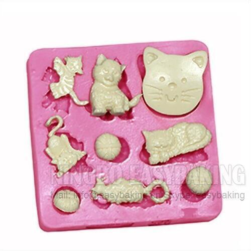 Cute Cat Themed Silicone Mould Cake Decorating Silicone Mold For Fondant Chocolate Jewelry PMC Resin Clay