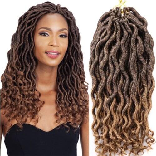 Synthetic Soft Crochet Braids Wigs Goddess Braiding Hair Extension Ombre Faux with Curly for Black Woman Passion Twist River