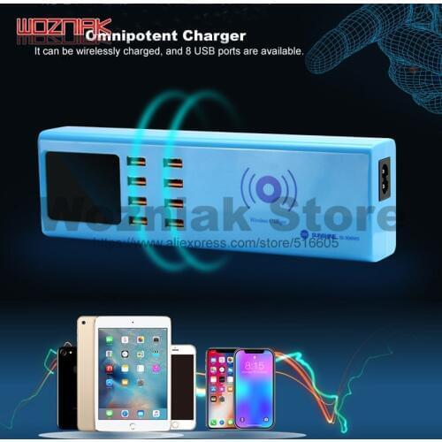 SS-309WD Mobile phone Intelligent wireless charger + 8usb Charging port for iphone ipad samsung