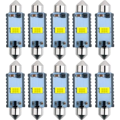 10Pcs C5W C10W LED Bulbs Canbus Festoon-31MM 36MM 39MM 41MM 3570 1 chip NO ERROR Car Interior Dome Light Reading Light 12V/24V