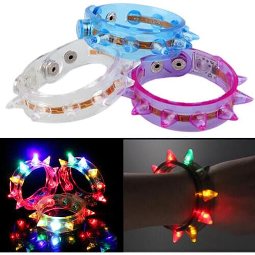Glow Funny Flash Bracelet Fluorescent Color Changing For Party LED Eight Lamp AUG889
