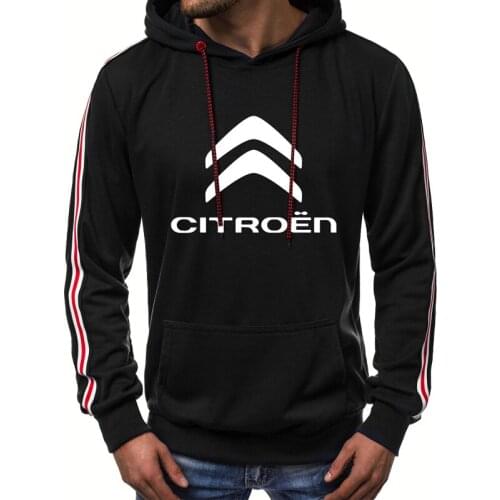 Spring Autumn Mens hooded sweater Citroen Car Logo printing casual Sweatshirt Cotton High Quality Mens pullover