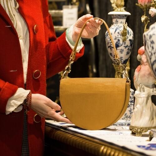 Customized Logo Fabric 2021 Design DIY OL Cover Metal Accessory Wool Lock PU Handle Material Kit Women Bag Saddle