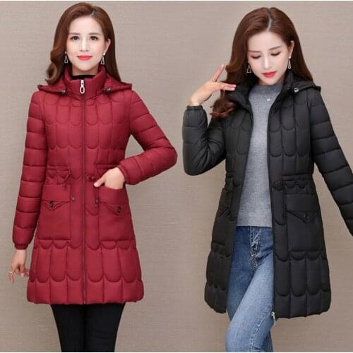 Winter Women Parkas Thick Warm Coat Cotton Padded Jacket Hooded Outerwear Middle-aged Female Clothing Plus Size 6XL X696