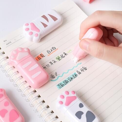 1PC Kawaii Cat Claw Portable Correction Tape Cute White Out Corrector Promotional Stationery Student School Office Supplies