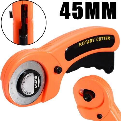 1pc Plastic Orange Rotary Cutter 45mm Blades Sewing Quilters Fabric Cutting Tool For Leather Plastic Paper Cloth Cutter