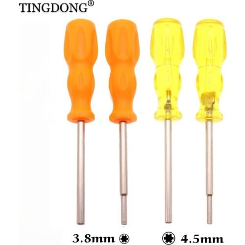 10sets 3.8mm 4.5mm Screwdriver Bit Screw Driver GameBit with Handle for N-ES S-NES N-GC for SEGA Game Cartridge