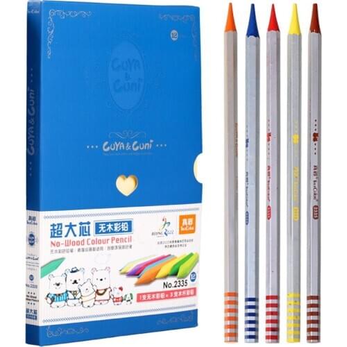 12/36Pcs Professional Full core No-wood Color pencil environmental protection pencils School Stationery Art drawing