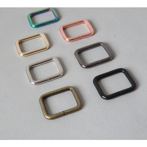 20Pcs 25mm Webbing Metal Rectangular Buckle For Bag Backpack Straps Accessory Belt Loop Ring Pet Dog Leads Leash Leather Clasps
