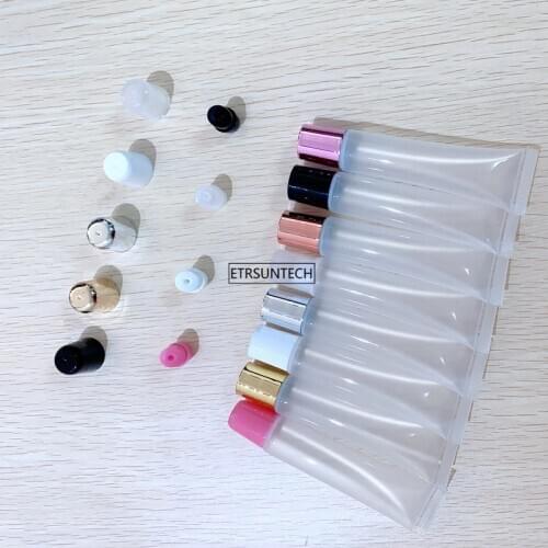 200PCS 5ml 10ml 15ml 20ml Empty Lipstick Tube Lip Balm Soft Makeup Squeeze Sub-bottling Clear Plastic Lip Gloss Container F606