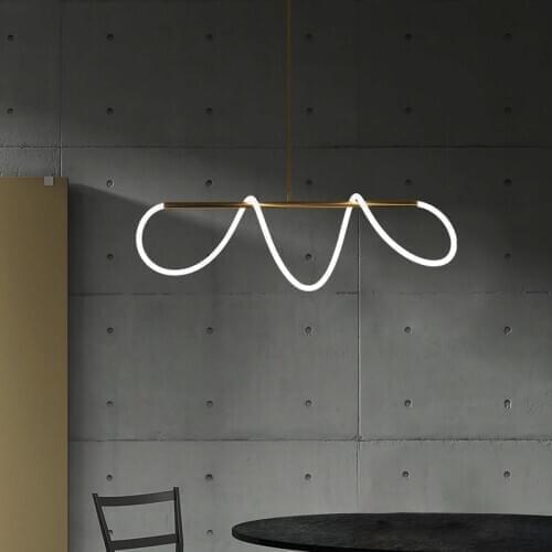 360 degree light Modern Dining Room Pendant Light led indoor lighting Long bar hanging lamp metal +silicon lamparas