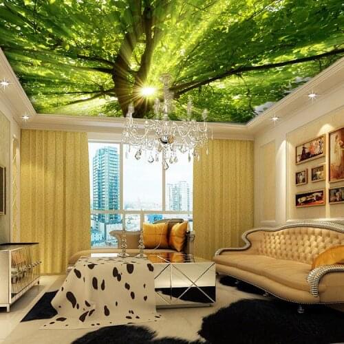 Trees and sun murals 3d wall photo murals for living room wallpaper 3d wall ceiling murals backdrop Papel Murals