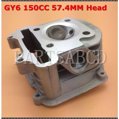 57.4mm Bore Scooter ATV Go Kart 125CC 150CC Gy6 Engine Rebuild Kit Cylinder Head Assy With Valves