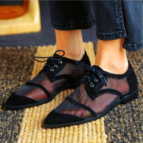 Punk Goth Sandals Womens Suede Leather PointedToe Flats Oxfords Summer Ankle Boots 34 35 36 37 38 39 40