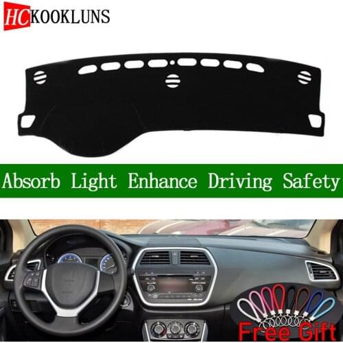 For SUZUKI S.cross 2014-2015 Dashboard Cover Sun Shade Dash Mat Pad Carpet Car Stickers Interior Accessories