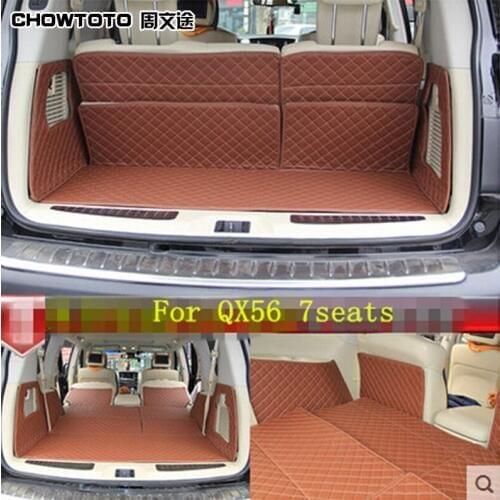 CHOWTOTO AA Custom Special Trunk Mats For Infiniti QX56 7seats Durable Waterproof Luggage Mats For QX56 7 Seat Model