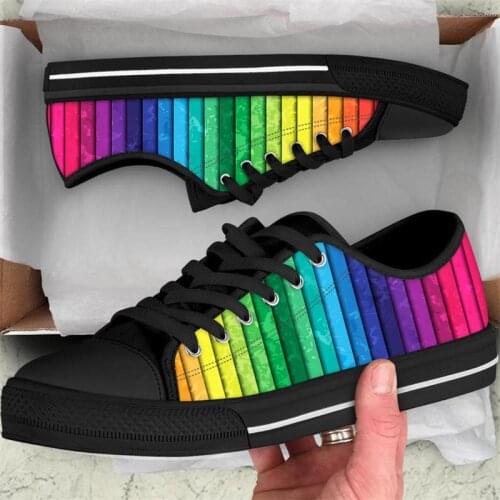 ELVISWORDS Colorful Lgbt Pride 3D Design Classic Low Style Canvas Vulcanize Shoes for Womens Girls Casual Walking Lace-up Shoes