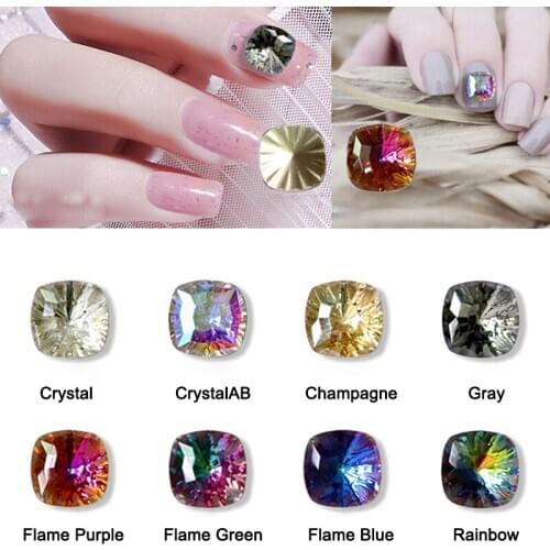 100pcs Nail Art Rhinestone Kaleidoscope Square High Quality K9 Glass Crystal Imitation Diamond 3D Nail Art DIY Decoration New
