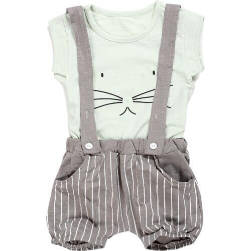Baby Clothing Set 2PC Tees+Shorts Baby Boys Girls Clothes Cute Rabbite 2017 Cotton clothes Infant Baby Summer Clothes