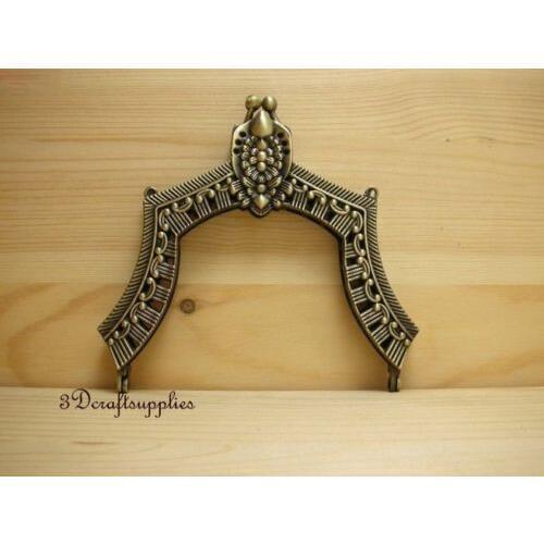 Metal frame sewing bag purse frame clasp alloy 4 3/4 inch anti bronze D35