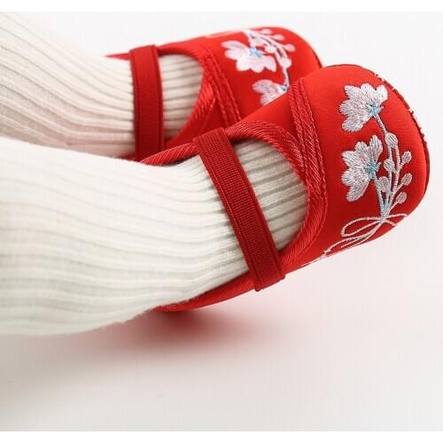 Fashion Spring Autumn Baby Shoes For Newborn Print Floral Baby Girls Soft Sole First Walkers Anti-Slip Baby Shoes