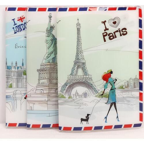 PVC World Trip Map Travel Passport Covers for Woman Men ID Card Bag Passport holder Passport Wallets 14*10cm